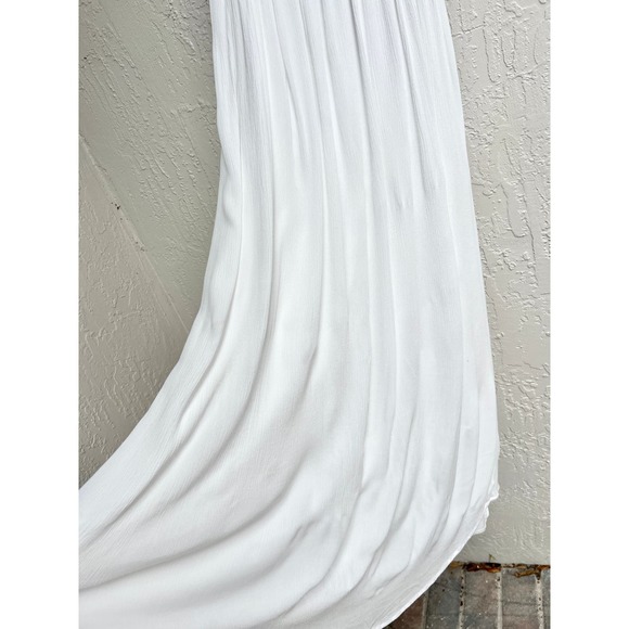 Tularosa Spaghetti Straps V-Neckline Bryce Slip Maxi Dress White Women's Size L - Picture 4 of 8